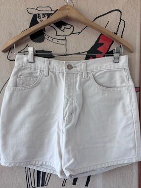 LONDONJEAN High Waist White Denim Shorts